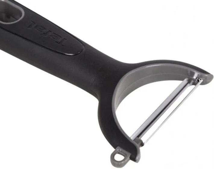 Овочечистка горизонтальна Tefal Comfort, 14 см, з нержавіючої сталі та пластику, чорного кольору.