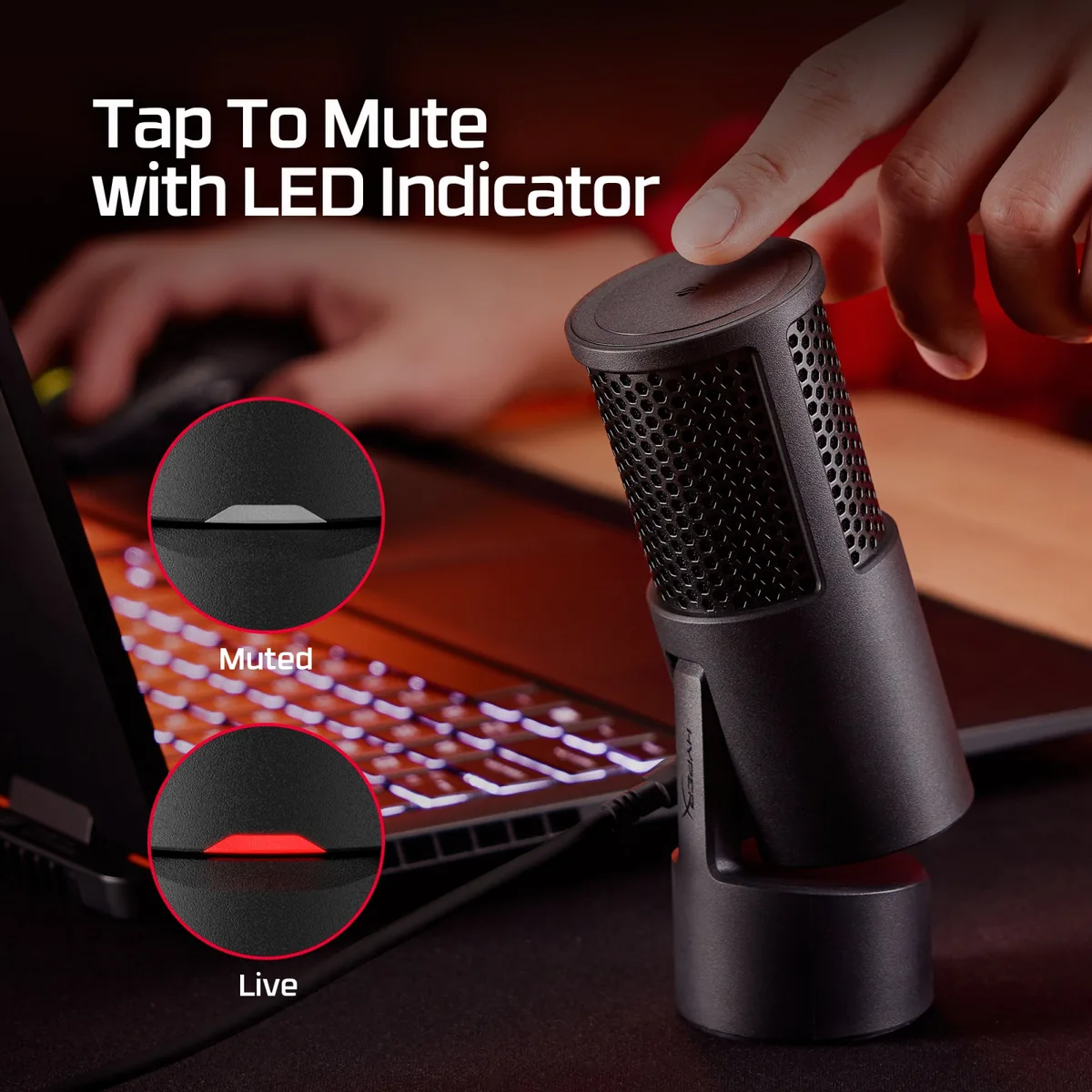 Мікрофон геймінговий HyperX SoloCast 2, Omni, USB-A, 2м, NGenuity, чорний