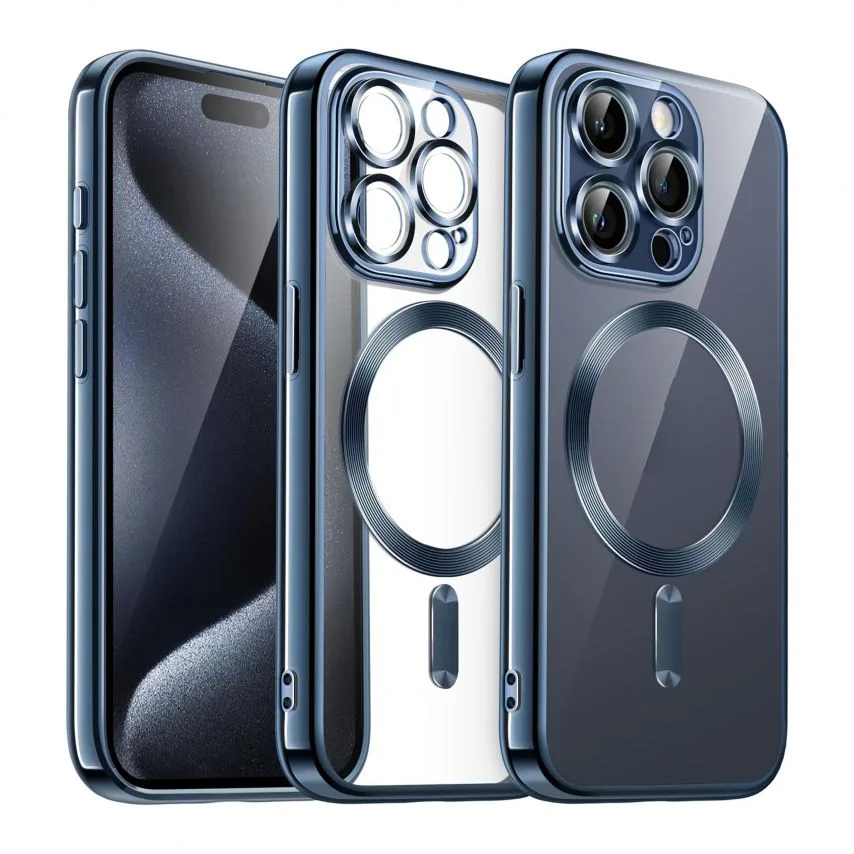 Чохол MagSafe для iPhone 15 Pro силікон синій