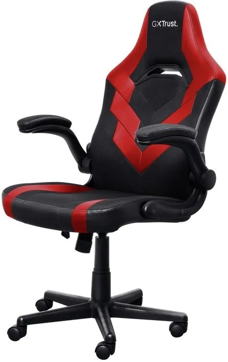 Крісло Trust GXT703R Riye, ПУ шкіра, Foldable Armrests, червоний