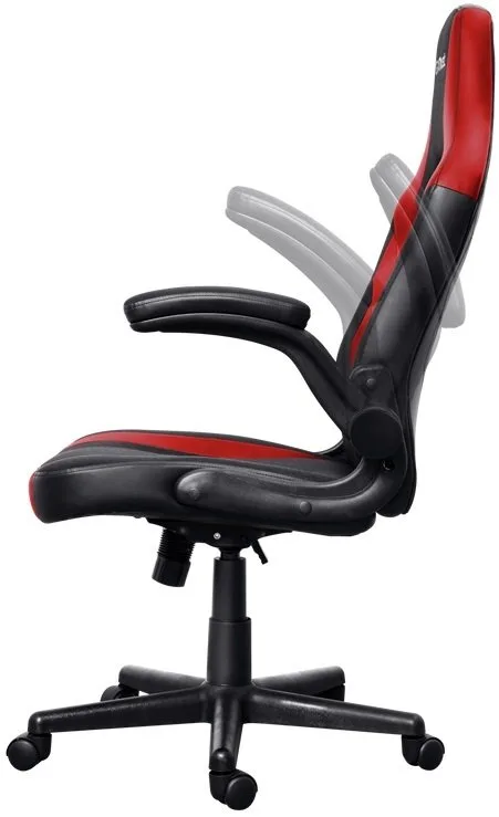 Крісло Trust GXT703R Riye, ПУ шкіра, Foldable Armrests, червоний