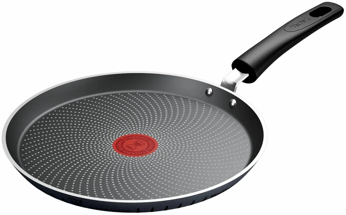 Сковорода для млинців Tefal So' Light, 25 см, легкий алюміній, бакелітова ручка, чорний колір.