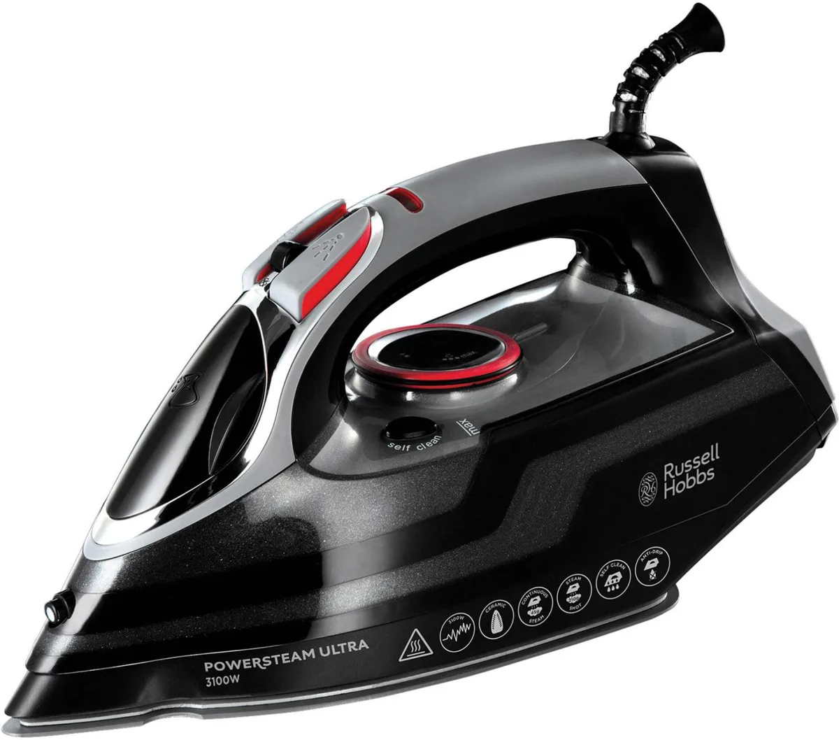 Праска з подачею пари Russell Hobbs 3100 Вт Керамічна Чорна