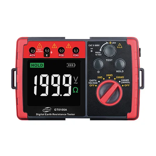 Тестер опору заземлення Benetech GT5105A 0-2000 Ом цифровий 9V 176х77х110 мм 500 г
