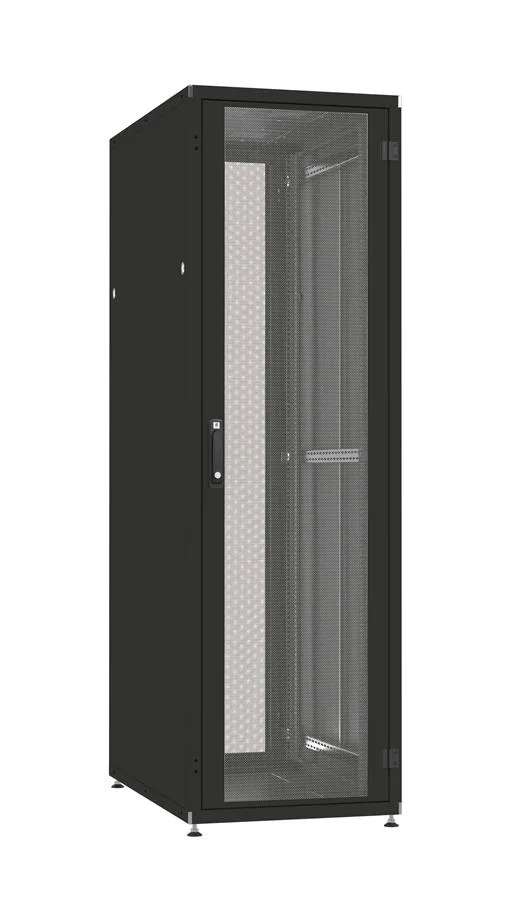 Шафа ZPAS 19", 24U, SZB IT, одностулкові передні та задні перфоровані двері, 600x1000 мм, максимально 1000кг, чорна