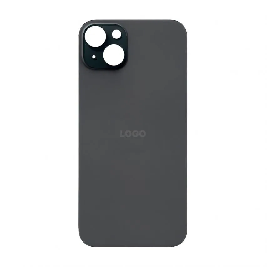 Задня кришка Apple iPhone 15 чорна титановий великий виріз під камеру Original Quality