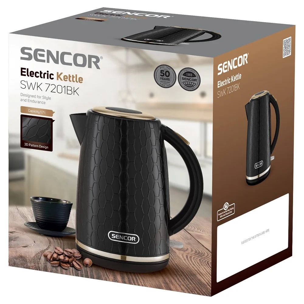 Електрочайник Sencor 1,7 л пластик чорний 2200 Вт