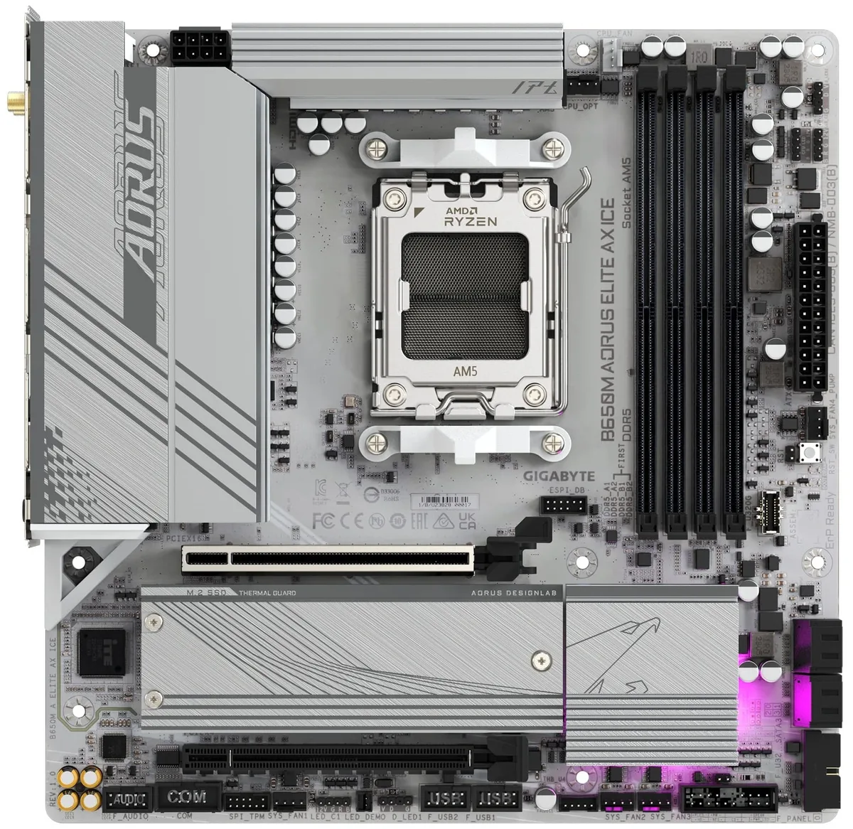 Материнська плата GIGABYTE B650M micro-ATX DDR5 256ГБ Wi-Fi 6E HDMI DP