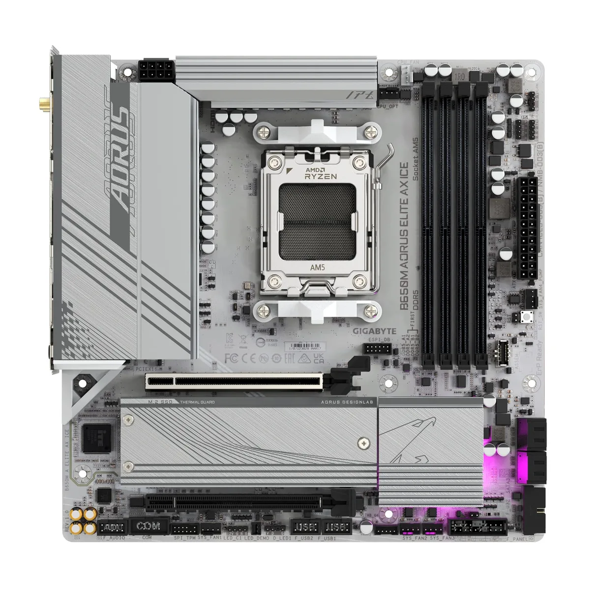 Материнська плата GIGABYTE B650M micro-ATX DDR5 256ГБ Wi-Fi 6E HDMI DP