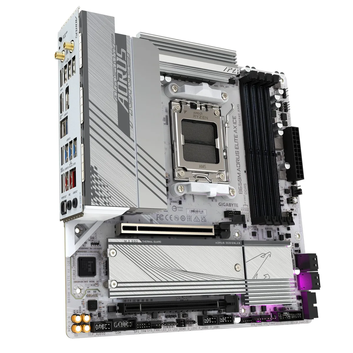 Материнська плата GIGABYTE B650M micro-ATX DDR5 256ГБ Wi-Fi 6E HDMI DP