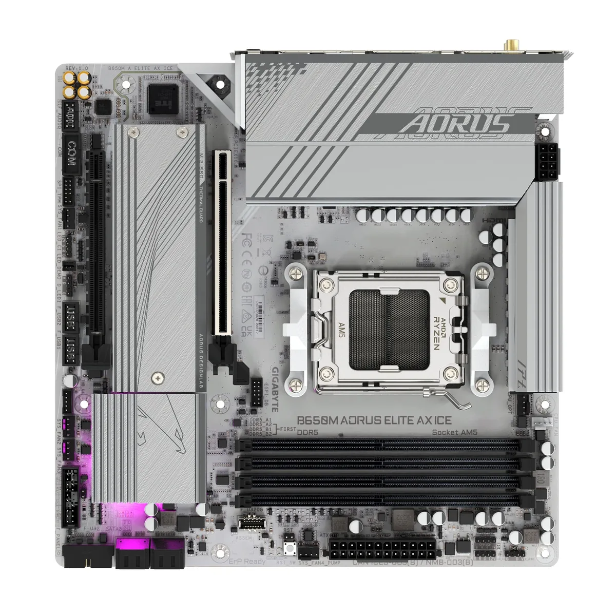 Материнська плата GIGABYTE B650M micro-ATX DDR5 256ГБ Wi-Fi 6E HDMI DP