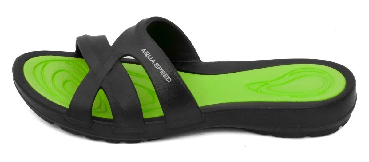 Шльопанці Aqua Speed EVA 36 чорний зелений жінки