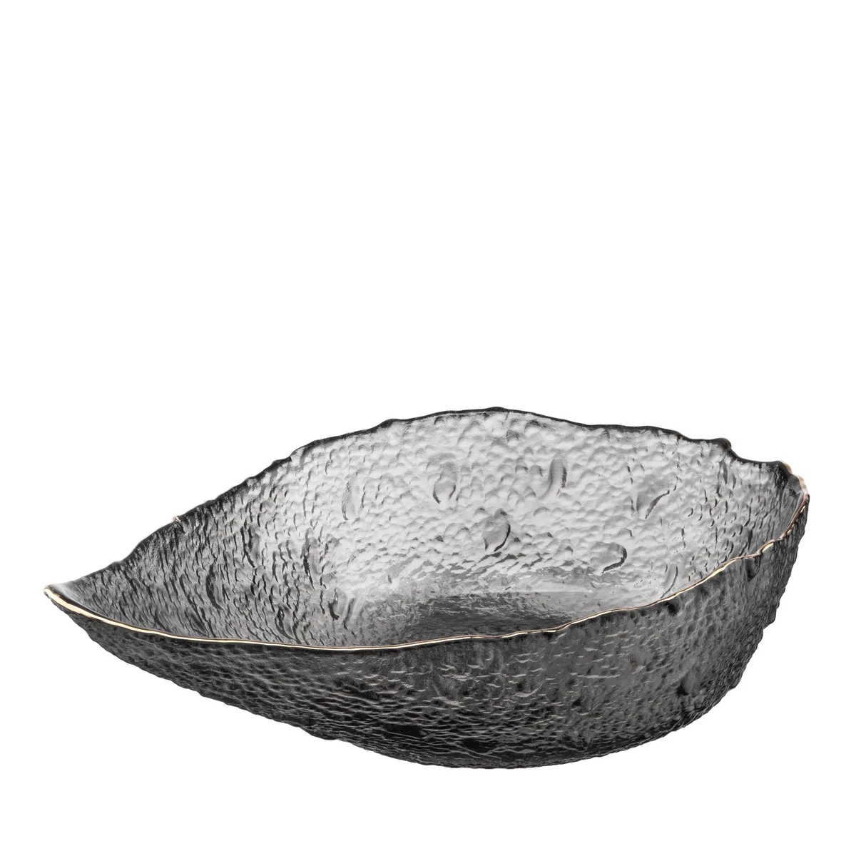 Салатник ARDESTO Leaf, 21.5 см, скло, антрацитовий.