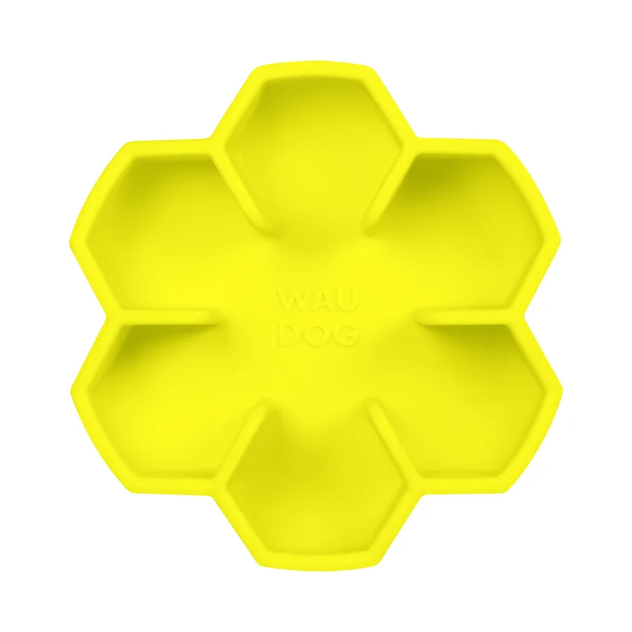 Миска для повільного харчування WAUDOG Silicone 750 мл силіконова жовта 20х20 см