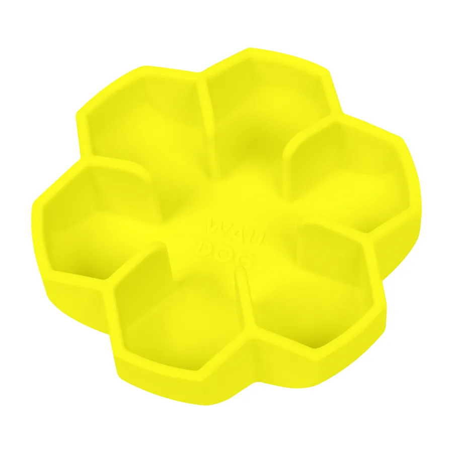 Миска для повільного харчування WAUDOG Silicone 750 мл силіконова жовта 20х20 см