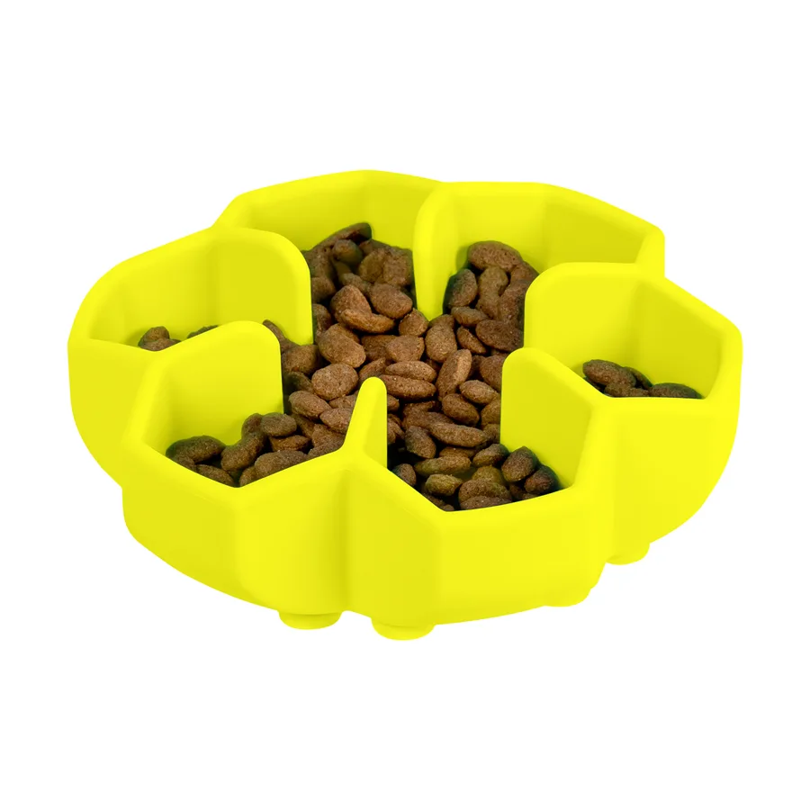 Миска для повільного харчування WAUDOG Silicone 750 мл силіконова жовта 20х20 см