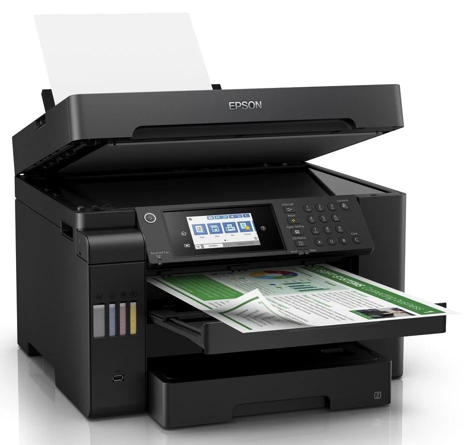 БФП ink color A3 Epson EcoTank L15150 32_22 ppm Fax DADF Duplex USB Ethernet Wi-Fi 4 inks Pigment