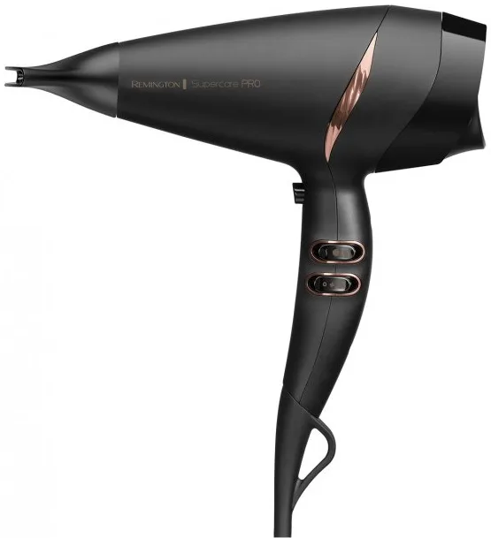 Фен Remington Supercare PRO 2200 AC мотор, 2200Вт, 3 скорости, диффузор, ионизация, холодный обдув, черный