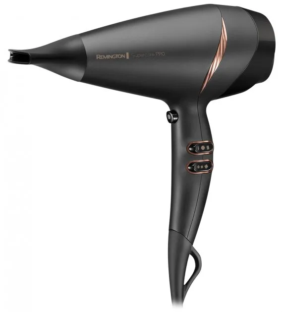 Фен Remington Supercare PRO 2200 AC мотор, 2200Вт, 3 скорости, диффузор, ионизация, холодный обдув, черный