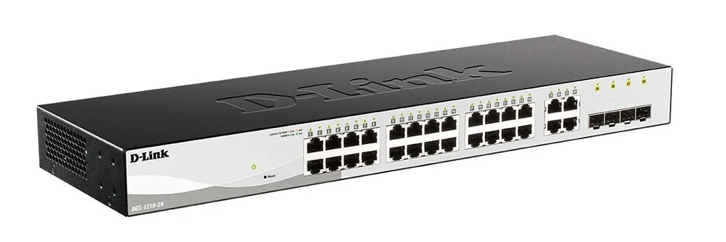 Коммутатор D-Link DGS-1210-28/F 24xGE, 4xGE/SFP, WebSmart