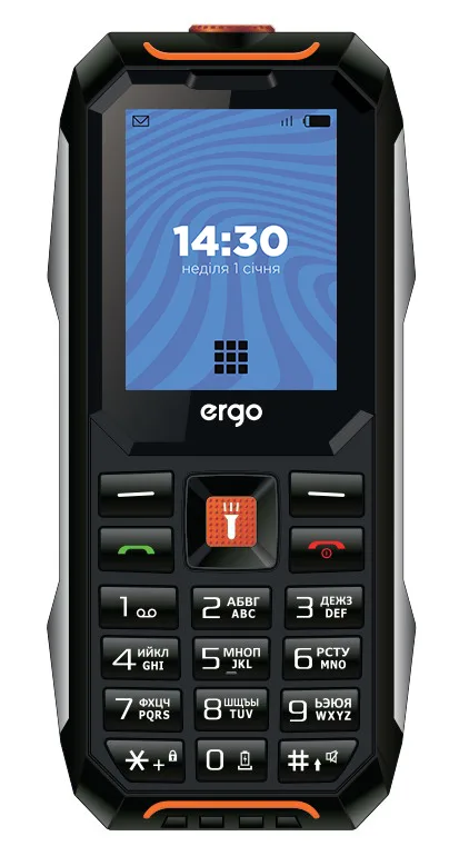 Мобільний телефон ERGO пластик 1,77 дюйма Чорний Помаранчевий Dual Sim