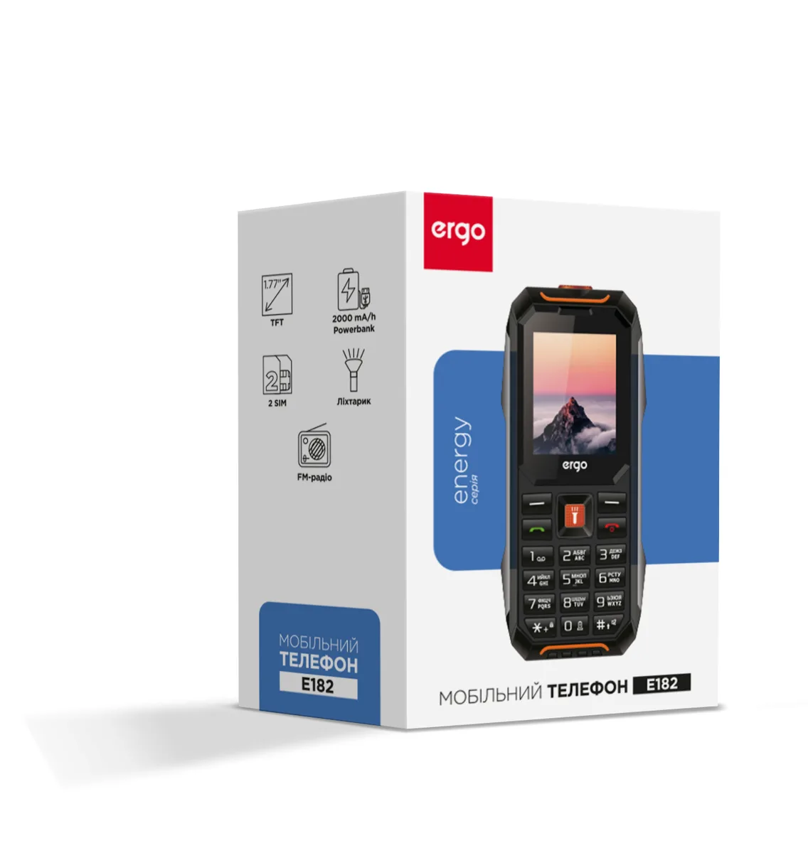 Мобільний телефон ERGO пластик 1,77 дюйма Чорний Помаранчевий Dual Sim