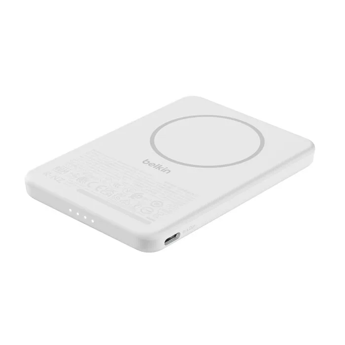 Акумулятор портативний Belkin літій-іонний 5000 мА·год Slim Magnetic білий
