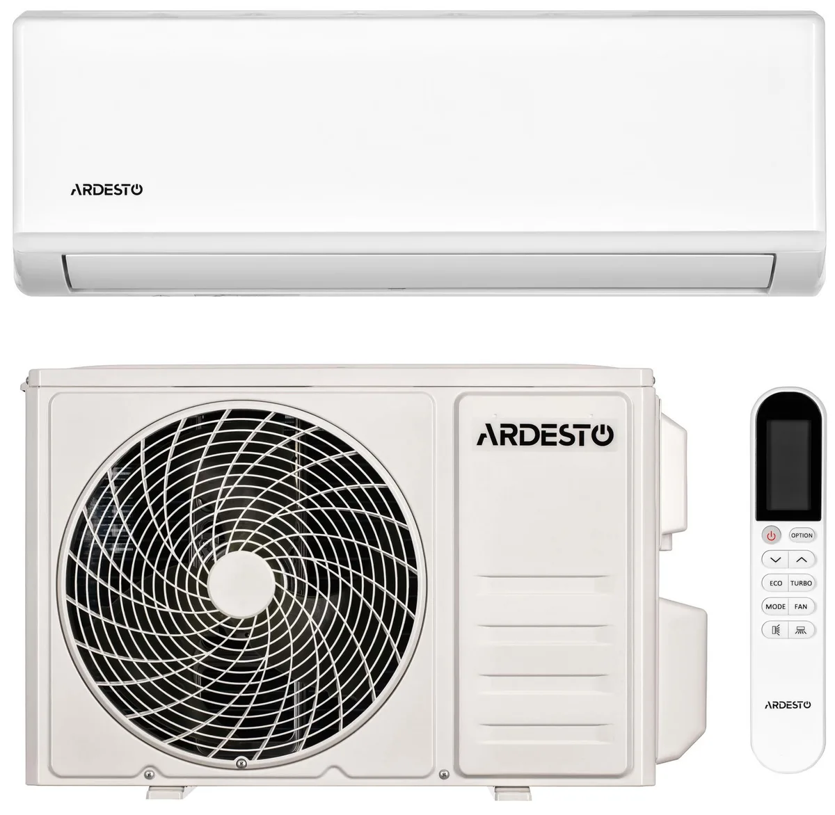 Кондиціонер ARDESTO ARD-E24-R32, 70 м2, on/off, 24000 BTU, 645 кВт, A/A, -7°C, R32, білий