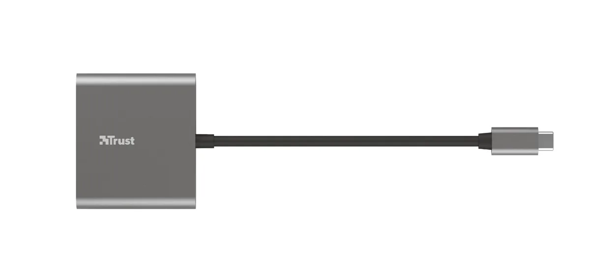 Хаб Trust Dalyx 3-in-1 USB-С > USB-А 3.2/USB-С/HDMI, Алюміній, 0.1м, чорний