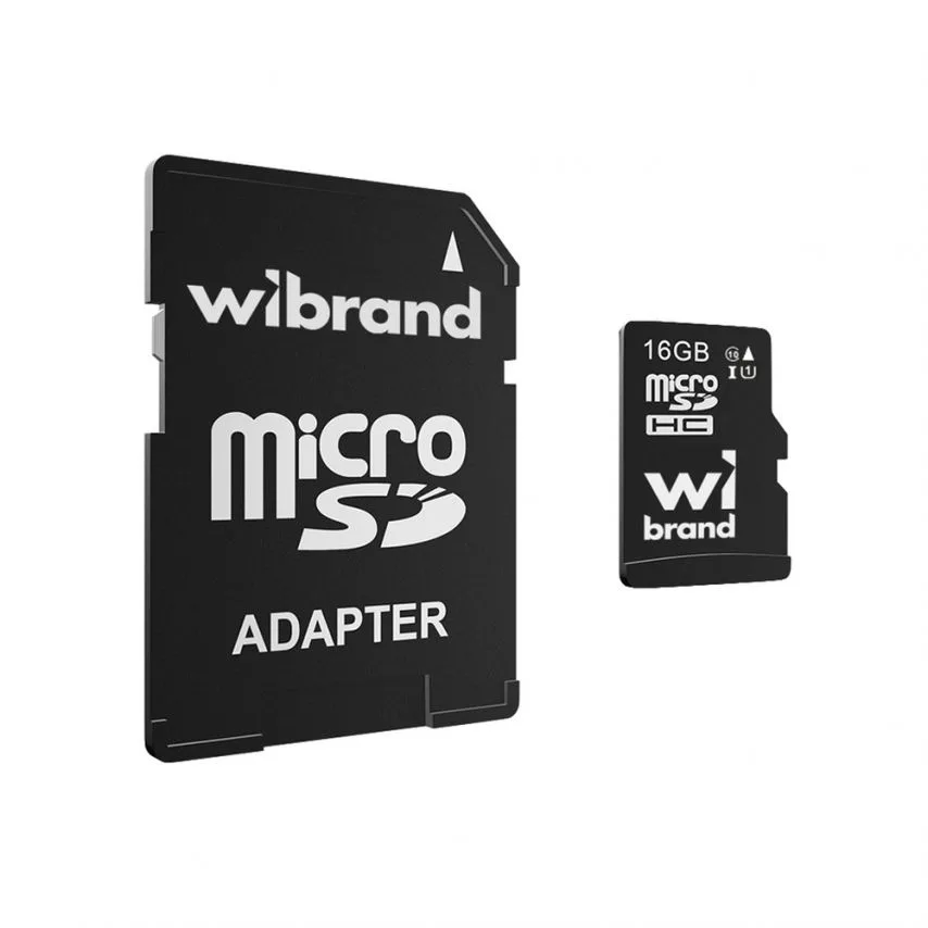 Карта пам'яті Wibrand MicroSDHC 16GB UHS-I Class 10 з SD-адаптером