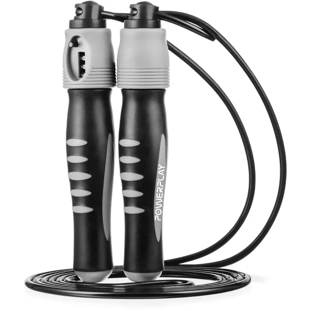 Скакалка Active Point з лічильником ПВХ 275 см Чорна
