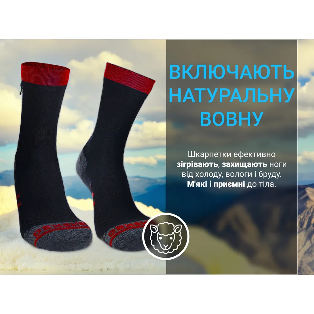 Водонепроникні шкарпетки Dexshell DriFil XL чорні з червоним