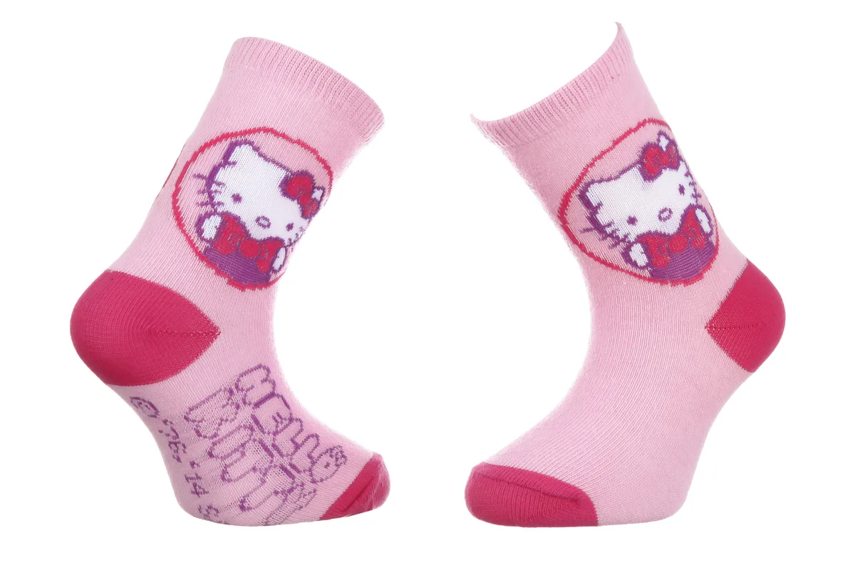 Шкарпетки Hello Kitty 56% бавовна 23-26 блідо-рожеві