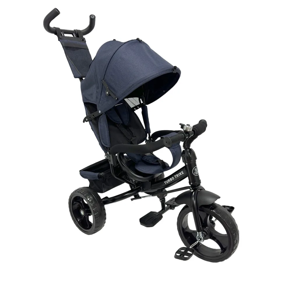 Дитячий триколісний велосипед Turbo Trike MT 1005 60х21,5х41 см комбінований темно-синій