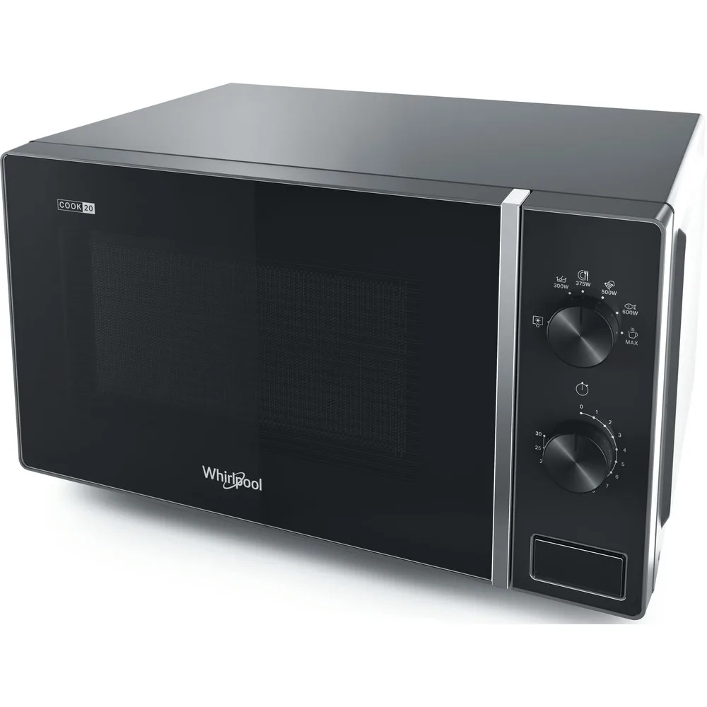 Микроволновая печь Whirlpool, объем 20 литров, механическое управление, мощность 700 Вт, черного цвета