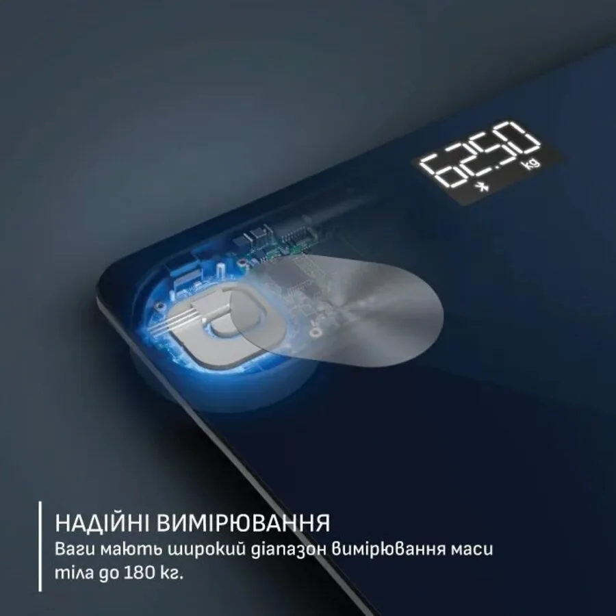 Весы Tefal напольные электронные стеклянные 180кг синие Bluetooth