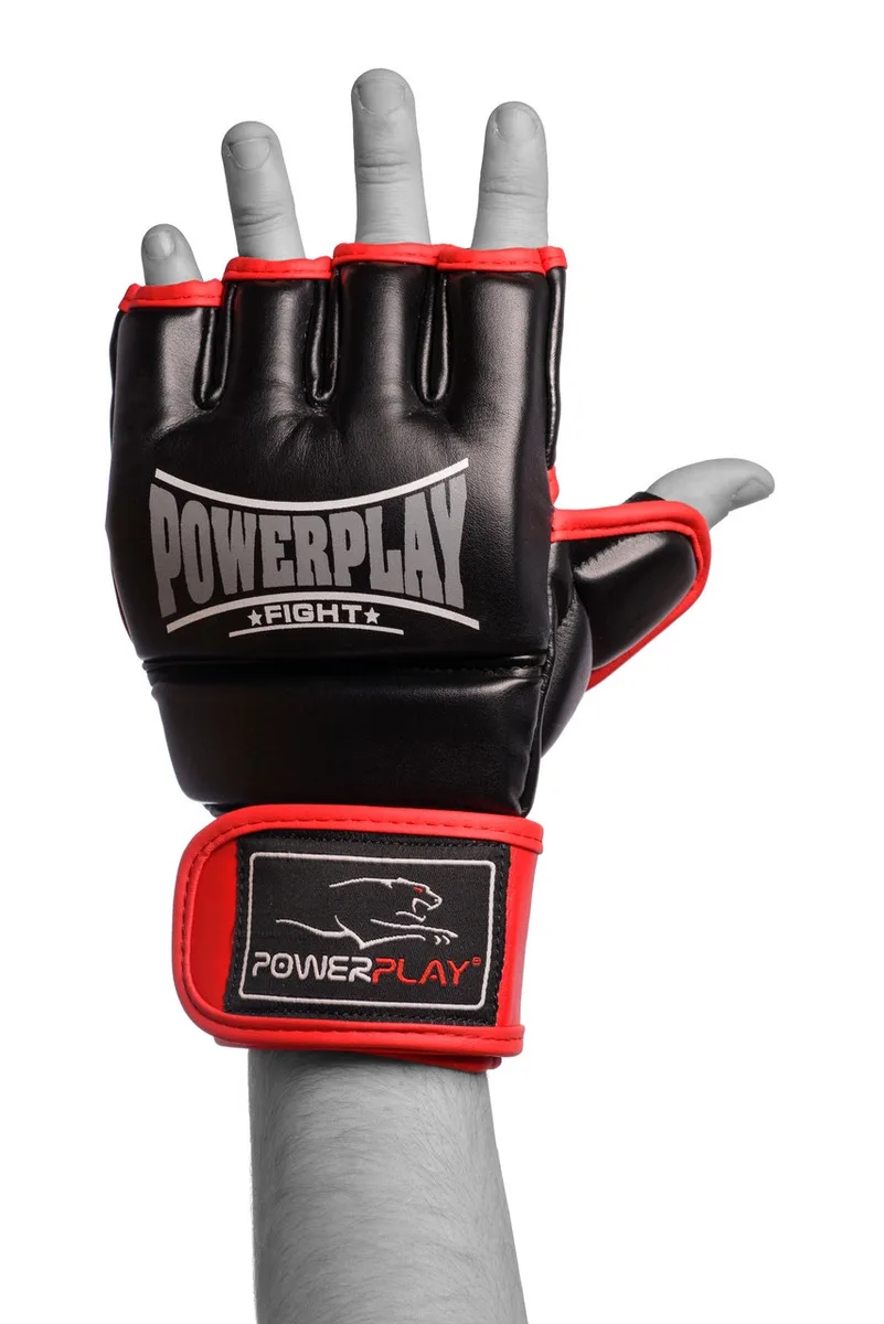 Рукавиці Active Point для MMA PU S Чорні Червоні