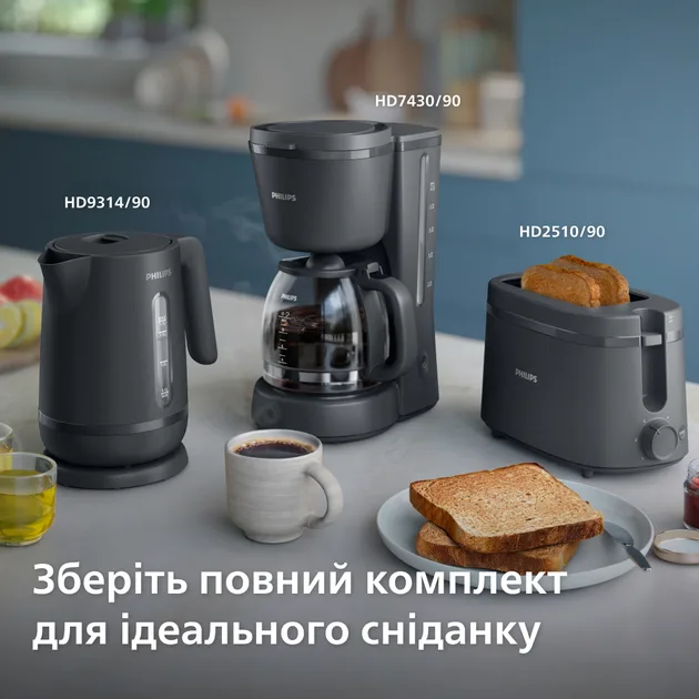 Кавоварка крапельна Philips 1000 Вт скло 1,2 л сірий