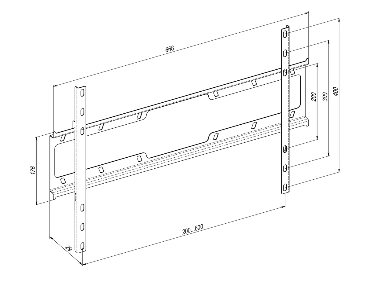 Крепление ТВ фиксированное Simpler 68EP 40-80"