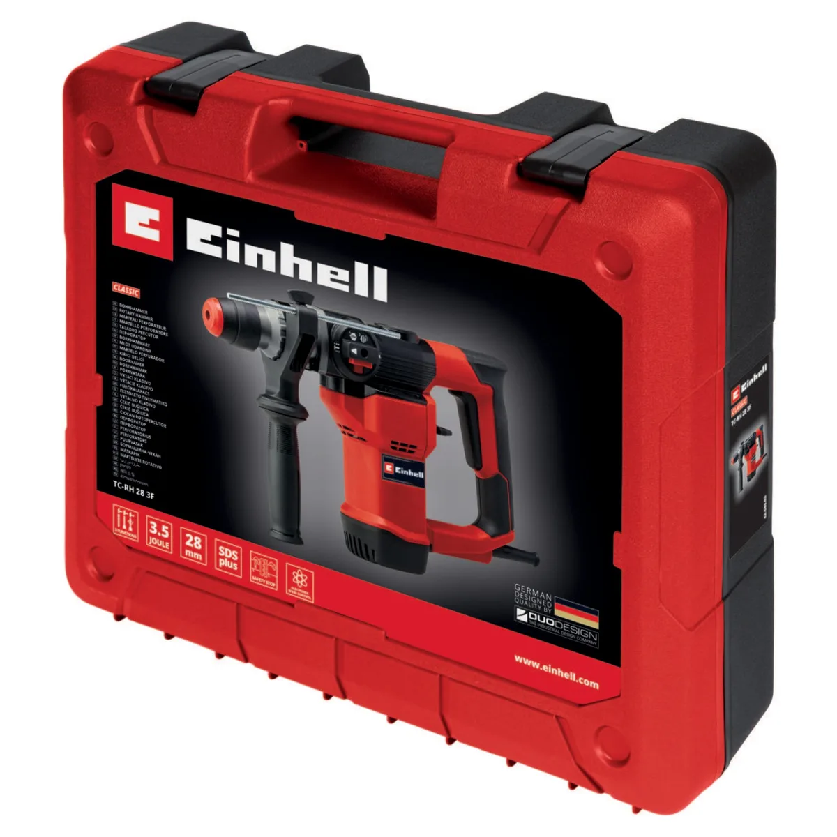 Перфоратор Einhell TC-RH 28 3F 950Вт SDS+ цилиндровый 35Дж 990об/мин в кейсе 477кг