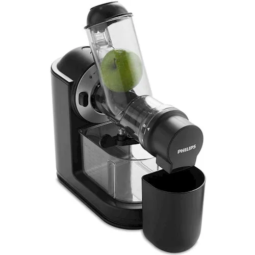 Соковыжималка Philips Viva Collection, шнековая, мощность 150Вт, объем чаши 1л, объем жмыха 075л, пластик, черный