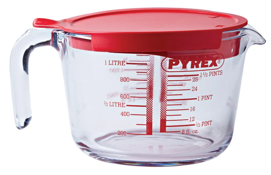 Мірна кружка PYREX жаростійке скло 1 л прозора