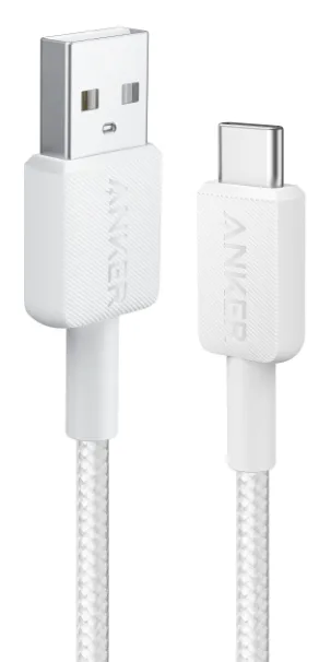 Кабель Anker USB-A до USB-C 0,9 м Нейлон Білий
