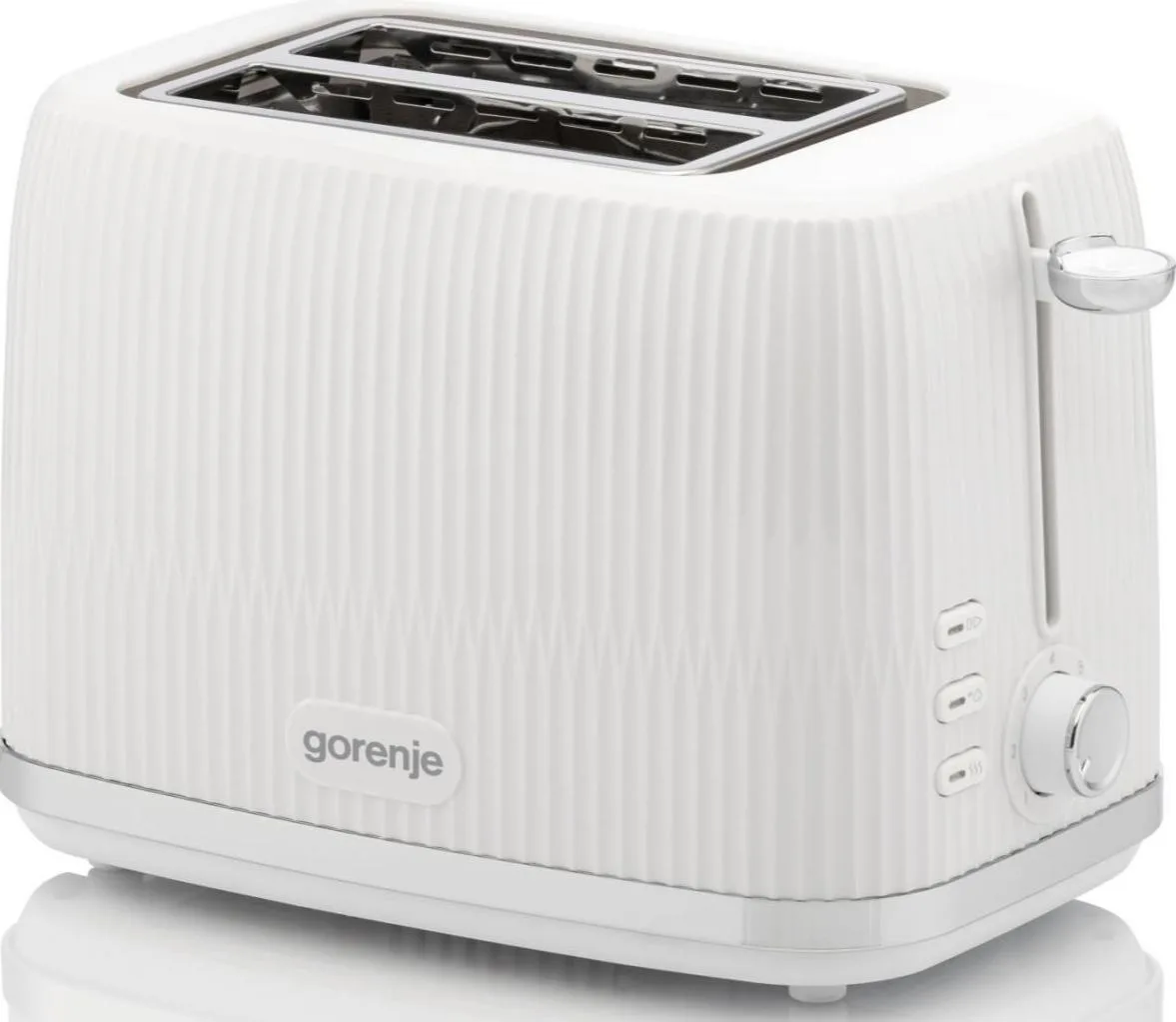 Тостер Gorenje, 850 Вт, пластиковий/металевий, білий.