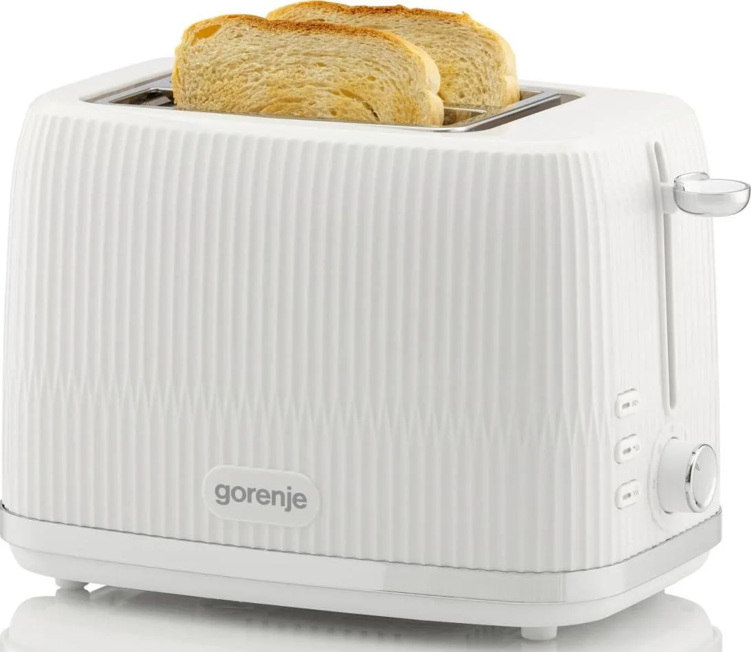 Тостер Gorenje, 850 Вт, пластиковий/металевий, білий.