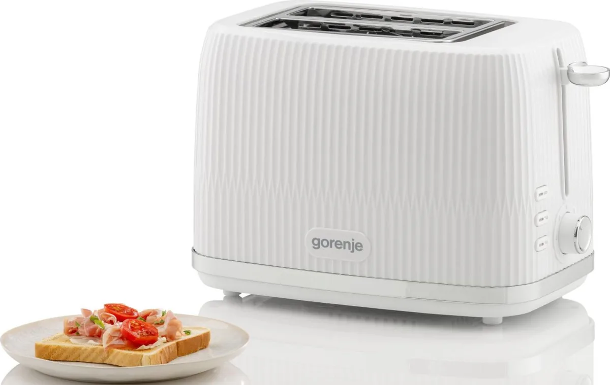 Тостер Gorenje, 850 Вт, пластиковий/металевий, білий.