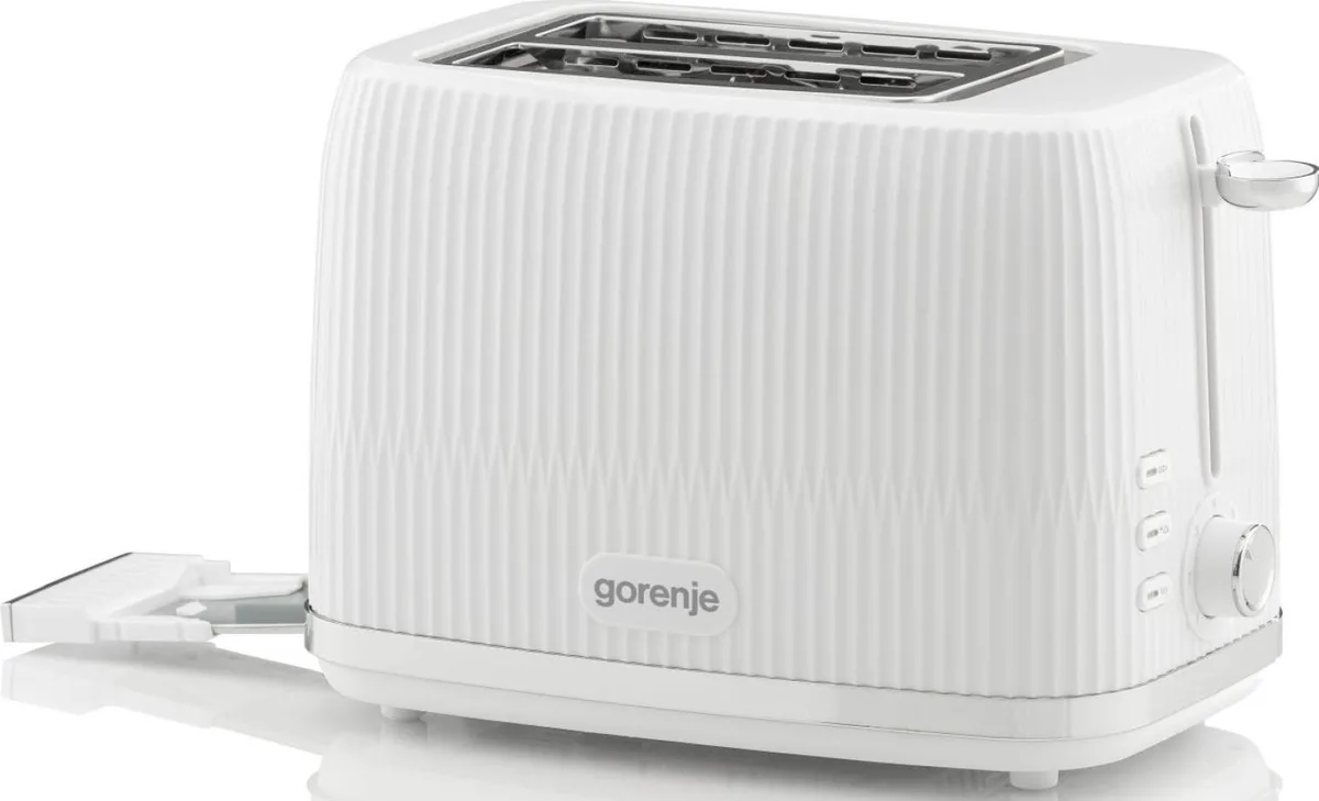 Тостер Gorenje, 850 Вт, пластиковий/металевий, білий.