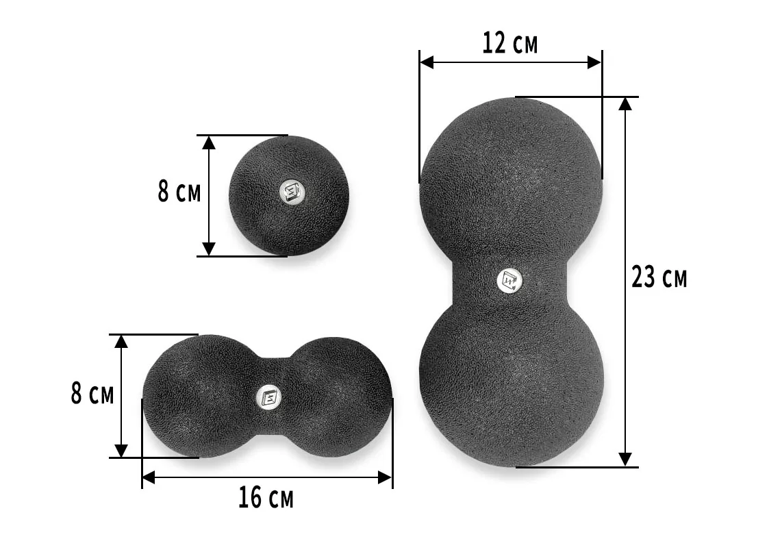 Набір масажних м'ячиків EasyFit ЄПП 23х12 см 16х8 см 8 см