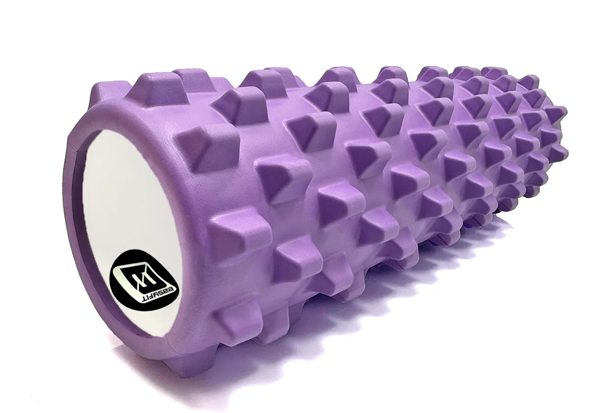 Масажний ролик EasyFit EVA 45 см Фіолетовий 3D поверхня