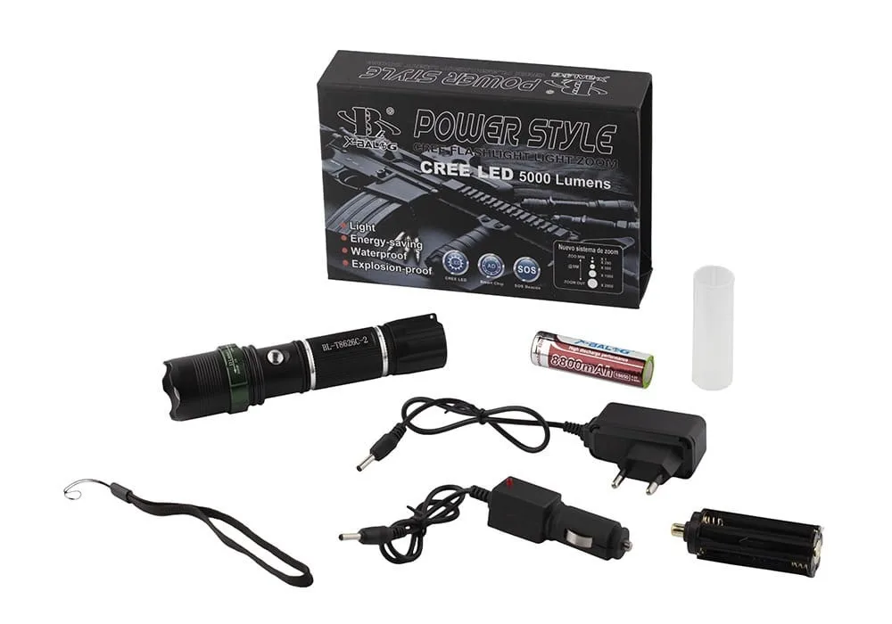 Ліхтар X-BALOG алюмінієвий 2 діоди UV 300 м чорний